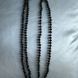 White House Black Market Glossy Black Necklace, New!